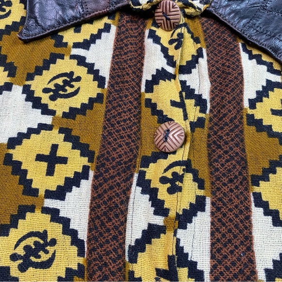 Shermarke Vintage Coat Adult One Size Gye Nyame Ghana Adrinka Symbol Collared - Picture 8 of 16